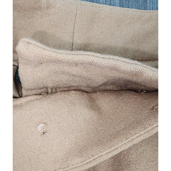 Vintage Harve Benard by Benard Holtzman Tan Wide Leg Cuffed Wool Blend Pants 10 - Picture 5 of 9